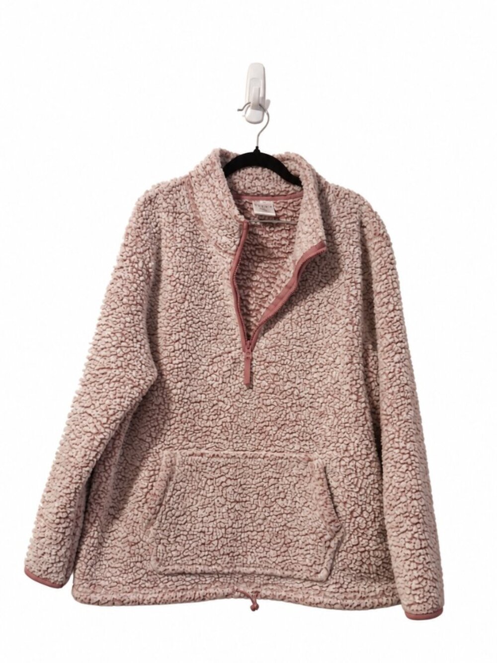 Serra Sherpa Quarter Zip Pullover Dusty Orchid Pink XL Kangaroo Pocket